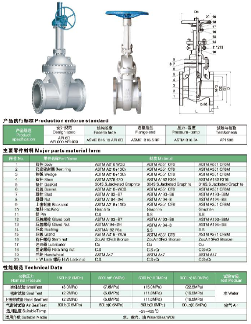 ANSI Stainless Steel Rising Metal